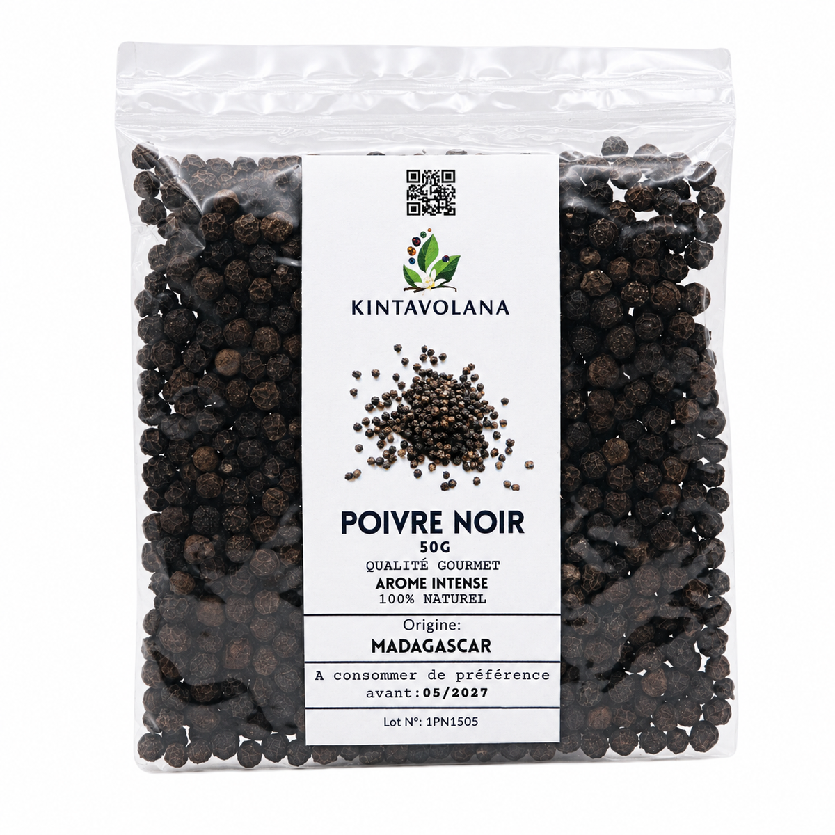 Poivre noir de Madagascar en grains entiers – Kintavolana
