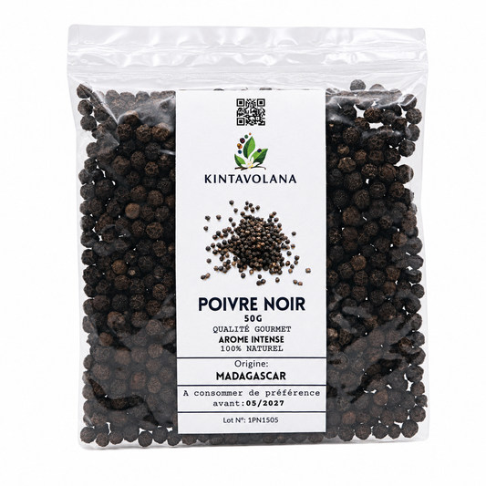 Poivre noir de Madagascar en grains entiers – Kintavolana